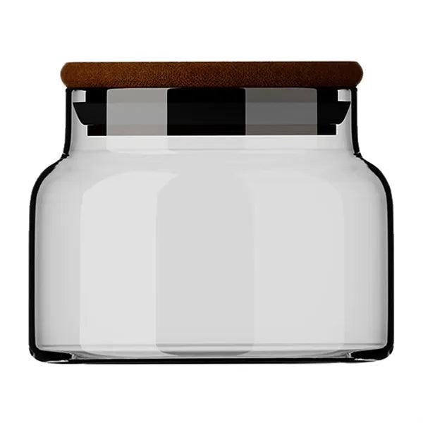 8oz Bamboo Lid Clear Glass Storage Jar