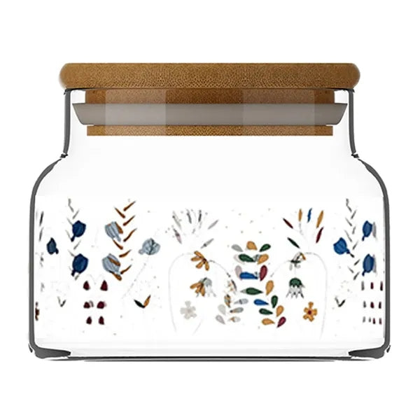 8oz Bamboo Lid Clear Glass Storage Jar