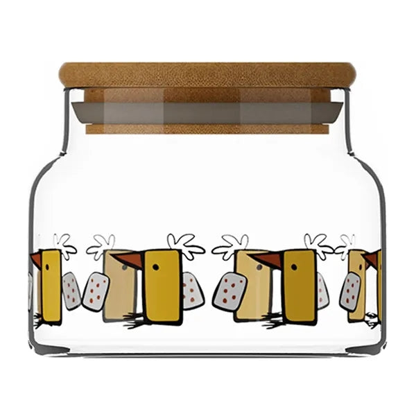 8oz Bamboo Lid Clear Glass Storage Jar