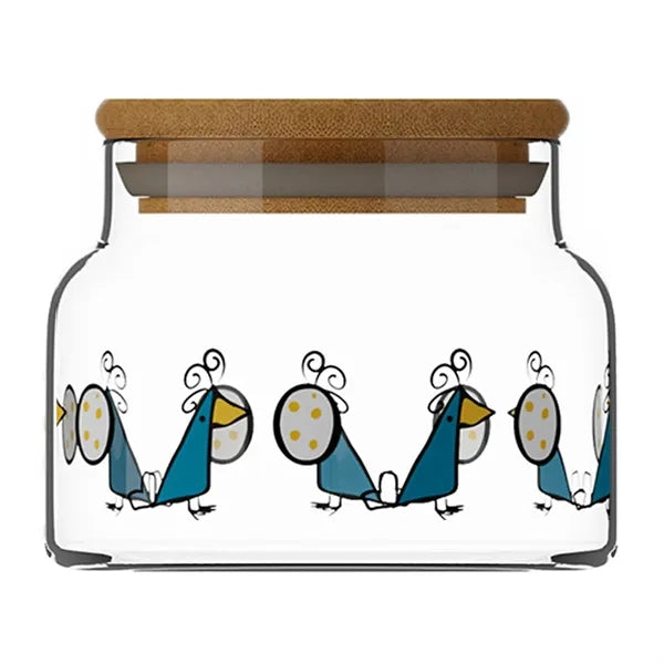 8oz Bamboo Lid Clear Glass Storage Jar
