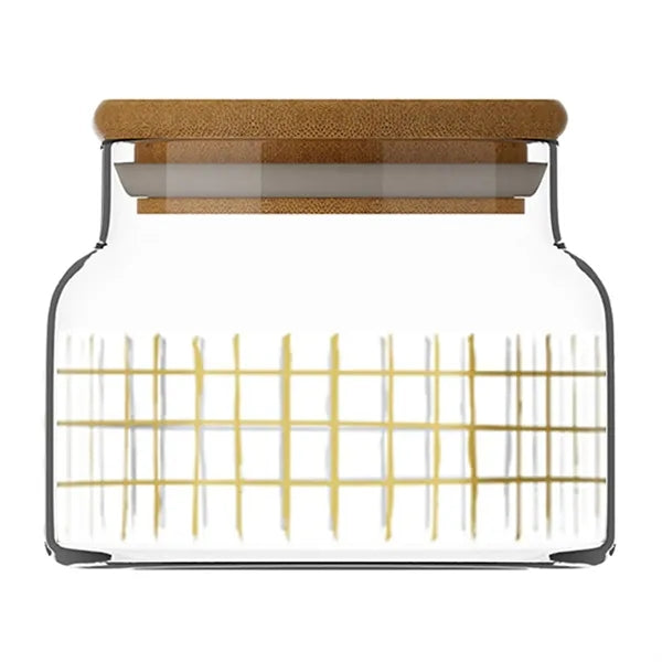 8oz Bamboo Lid Clear Glass Storage Jar