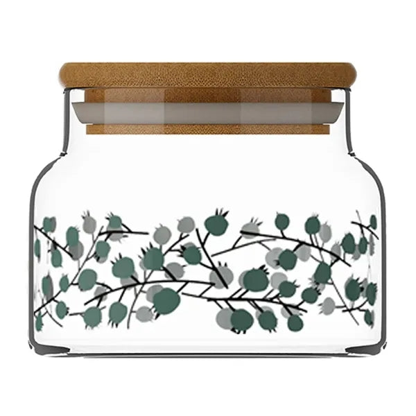 8oz Bamboo Lid Clear Glass Storage Jar