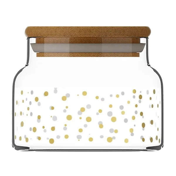 8oz Bamboo Lid Clear Glass Storage Jar