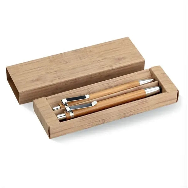 Lucky Clicker Bamboo Pen & Pencil Set