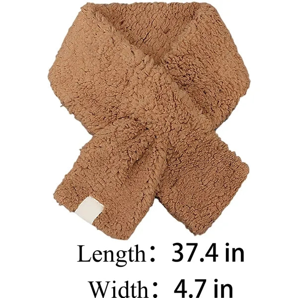 Winter Soft Lamb Wool Neck Warmer Scarf