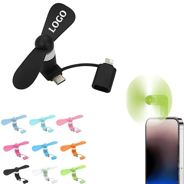 In 1 Interface Charging Port Portable Phone Fan