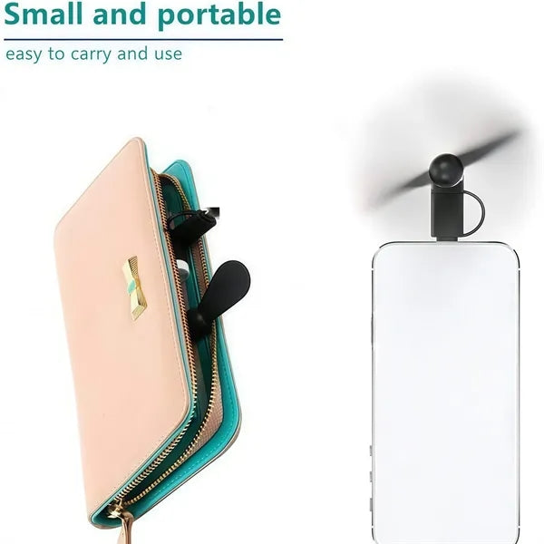 In 1 Interface Charging Port Portable Phone Fan