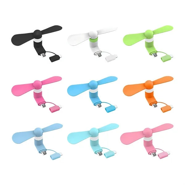 In 1 Interface Charging Port Portable Phone Fan
