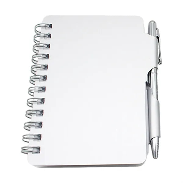 Aluminum Cover Spiral Notebook w/ Pen