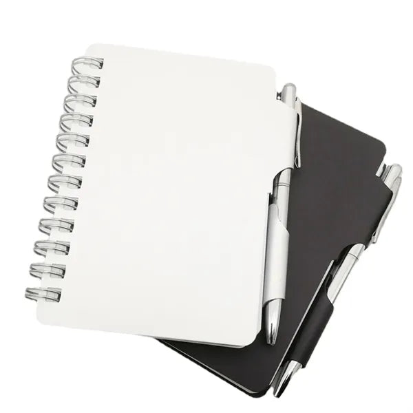 Aluminum Cover Spiral Notebook w/ Pen
