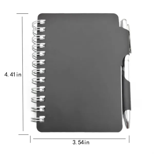 Aluminum Cover Spiral Notebook w/ Pen