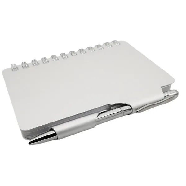 Aluminum Cover Spiral Notebook w/ Pen