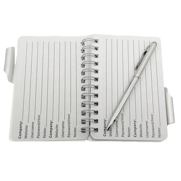 Aluminum Cover Spiral Notebook w/ Pen