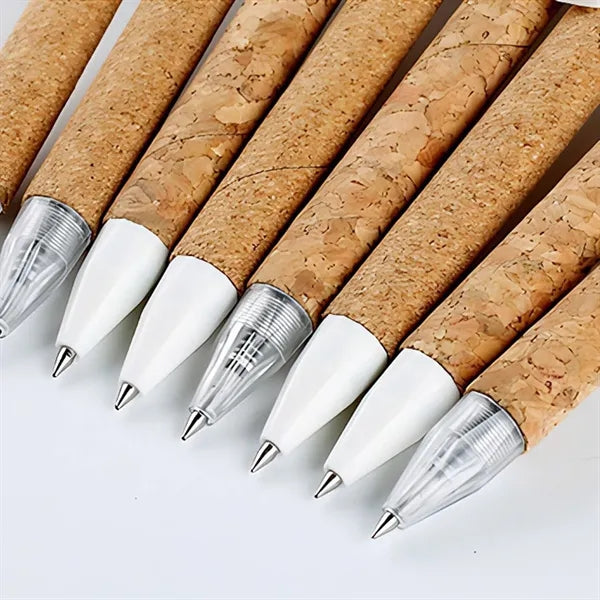 Retractable Eco-Friendly Cork Barrel Ballpoint Pen
