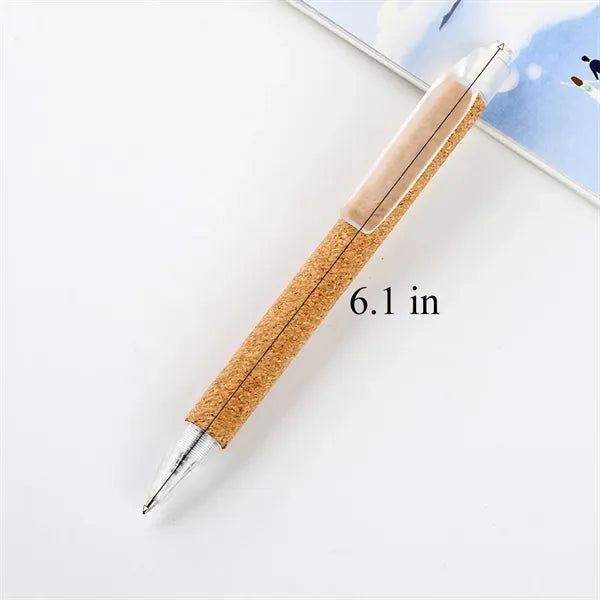 Retractable Eco-Friendly Cork Barrel Ballpoint Pen