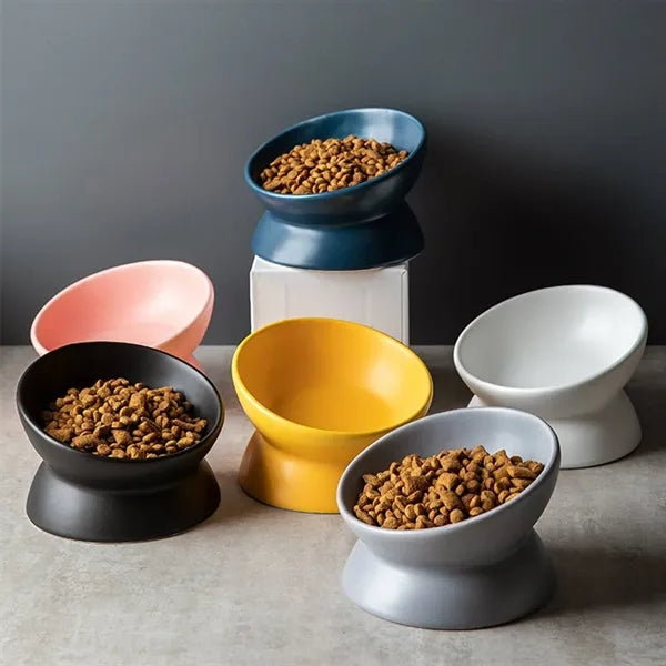 Raised Ceramic Pet Food Bowl