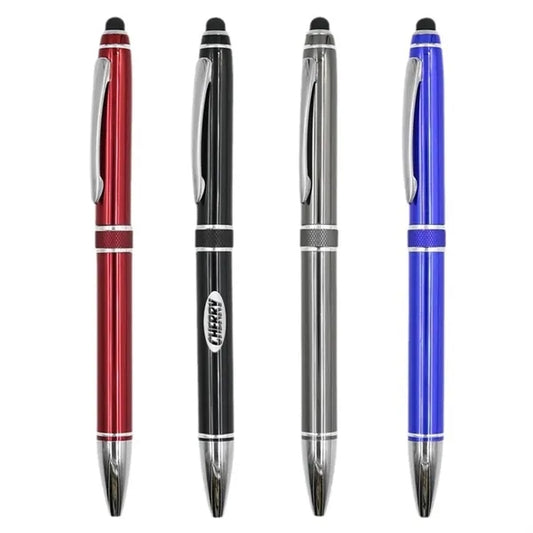 2 in 1 Twist Action Business Aluminum Ballpoint Pen w/Stylus
