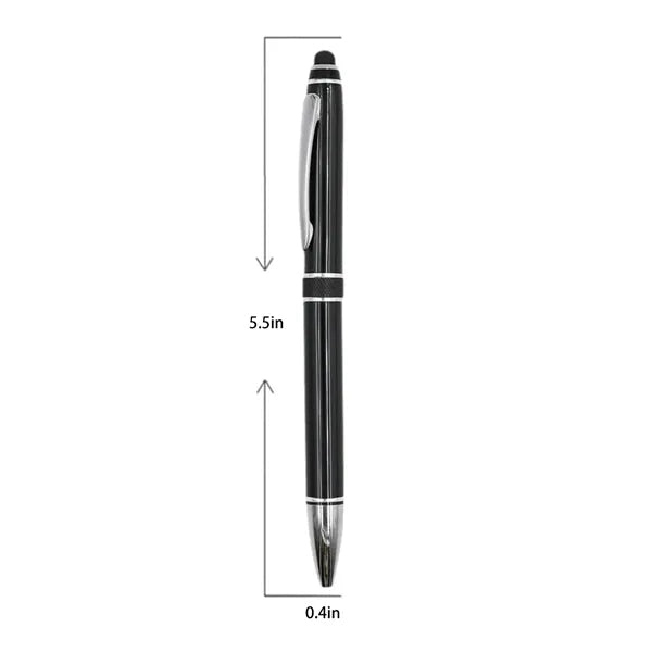 2 in 1 Twist Action Business Aluminum Ballpoint Pen w/Stylus