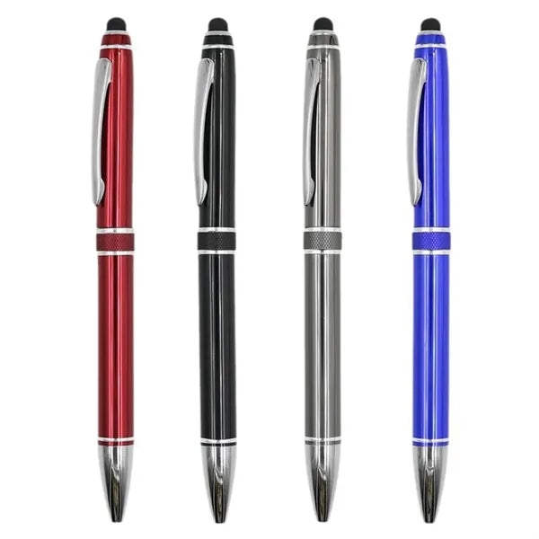 2 in 1 Twist Action Business Aluminum Ballpoint Pen w/Stylus