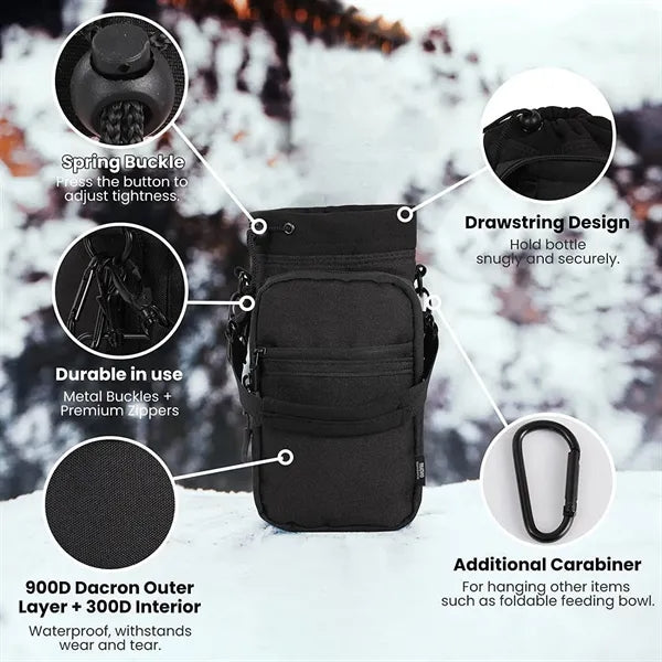 Oxford Adjustable Shoulder Strap Water Bottle Carrier Bag