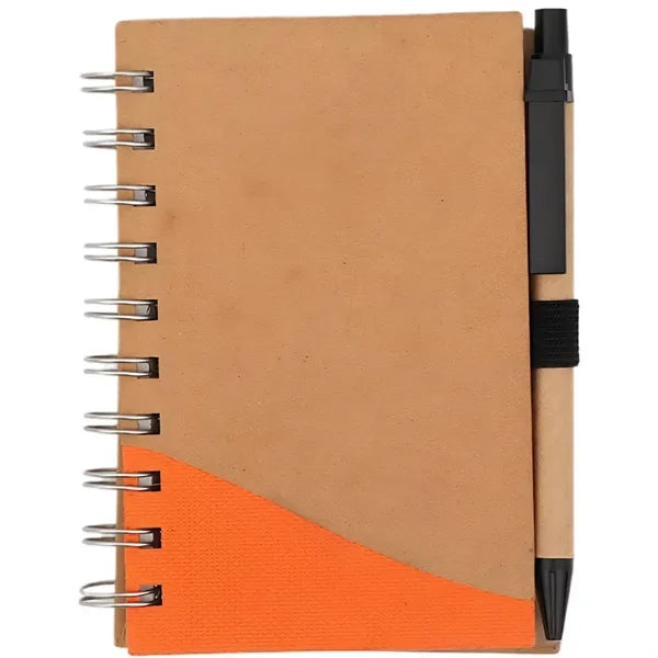 A5 Hardcover Spiral Lined Notebook w/ Pen
