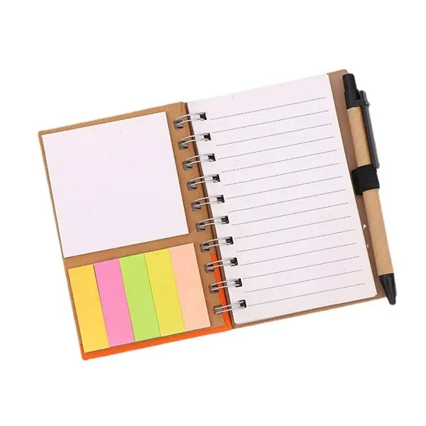 A5 Hardcover Spiral Lined Notebook w/ Pen