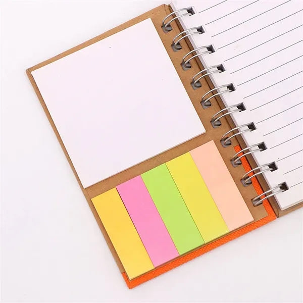 A5 Hardcover Spiral Lined Notebook w/ Pen