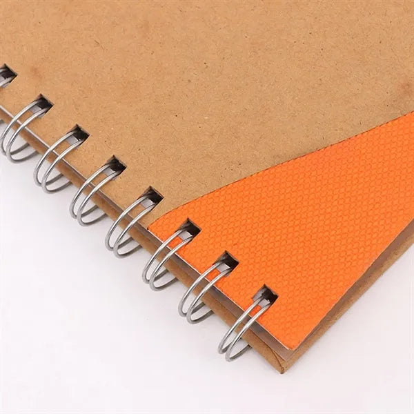 A5 Hardcover Spiral Lined Notebook w/ Pen