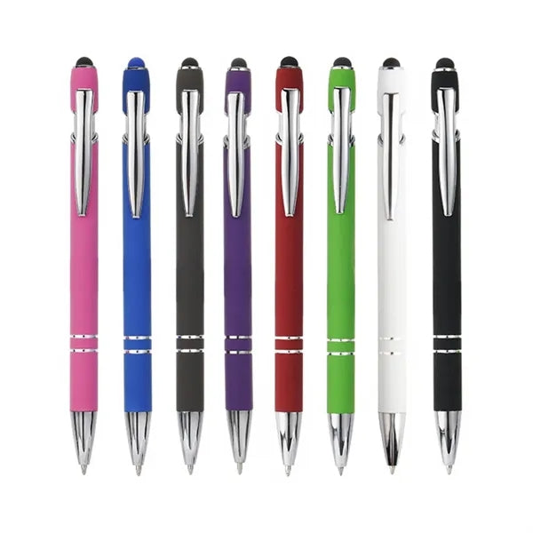 Retractable Aluminum Ballpoint Pen w/ Stylus