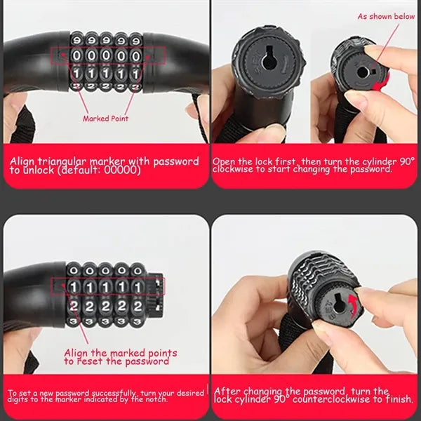 5-Digit Combination Heavy-Duty Bike Lock