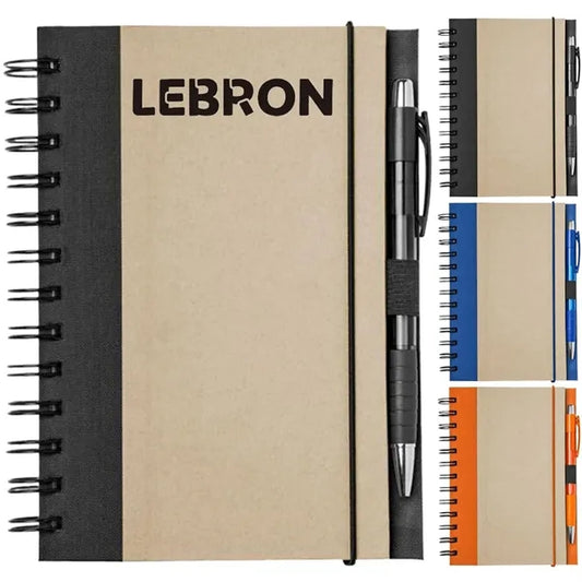 Spiral-Bound Lined Notebook w/ Pen