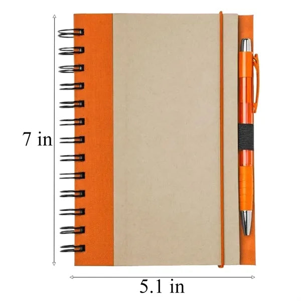 Spiral-Bound Lined Notebook w/ Pen