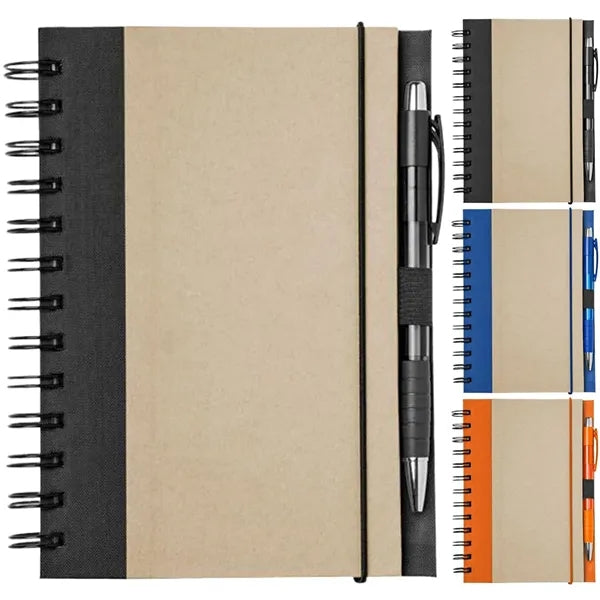 Spiral-Bound Lined Notebook w/ Pen
