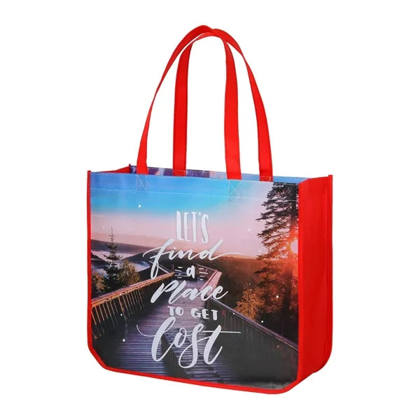 Full Color Laminated Curved Bottom Non-Woven Shopping Bag