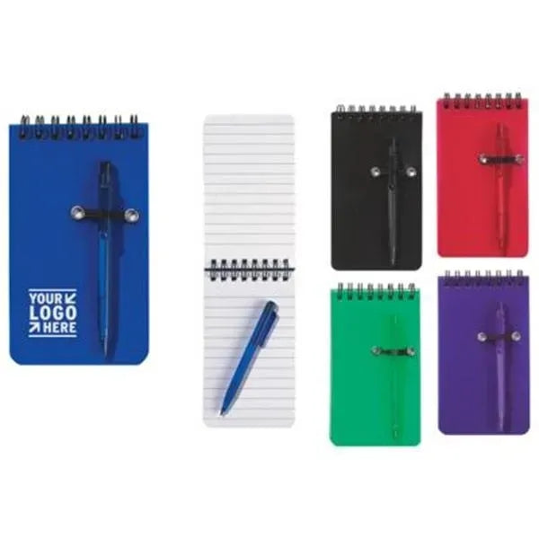 Pocket Sized Spiral Jotter Notepad Notebook With Pen