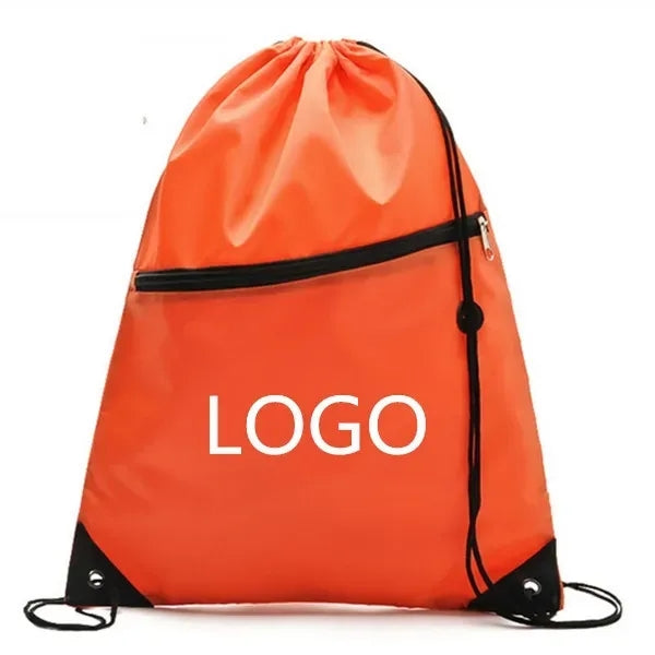 210D Zipper Pocket Drawstring Backpack