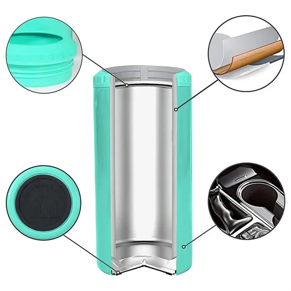 12oz. Insulated Can and Bottle Cooler Stainless Steel