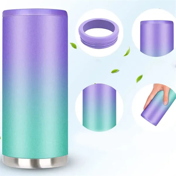 12oz. Insulated Can and Bottle Cooler Stainless Steel