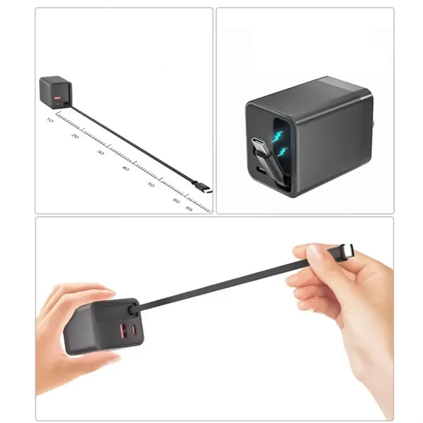 Compact Dual-Port Wall Charger with USB-C