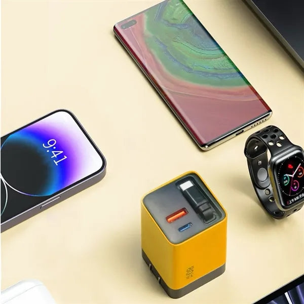 Compact Dual-Port Wall Charger with USB-C