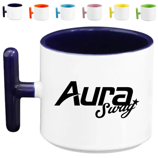 12Oz. Modern Ceramic Mug with Unique T-Handle Design