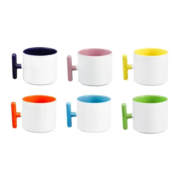 12Oz. Modern Ceramic Mug with Unique T-Handle Design