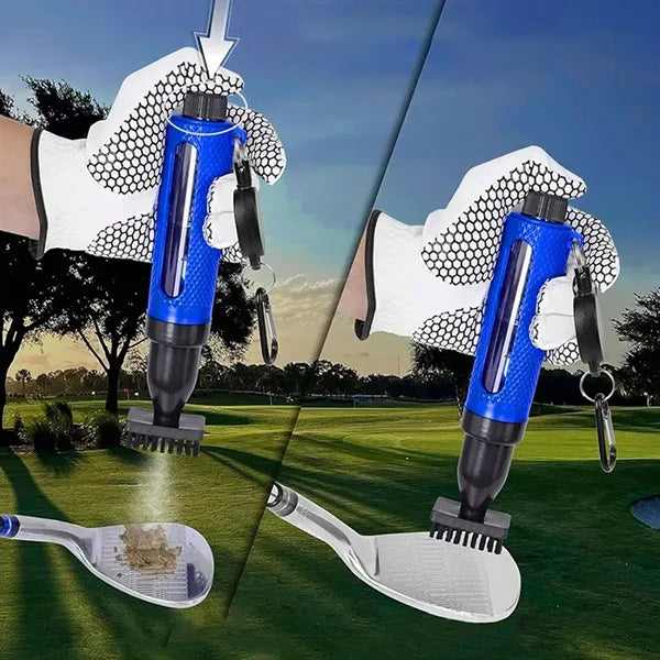 Retractable Water-Dispensing Golf Club Cleaning Brush