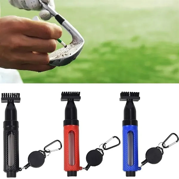 Retractable Water-Dispensing Golf Club Cleaning Brush