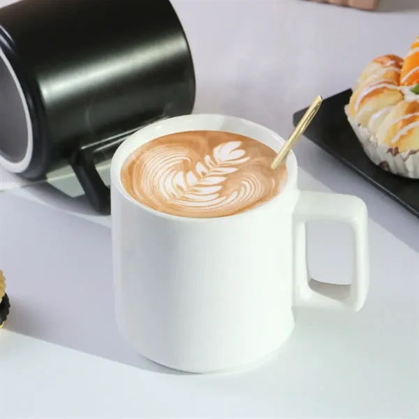 14.5oz Ceramic Mug w/ Lid Square Handle Drinkware
