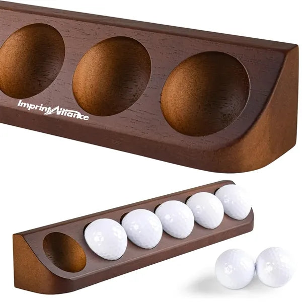 Executive Wooden 5-Ball Golf Display Rack Stand