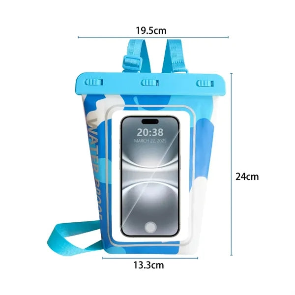 Floating Waterproof Phone Pouch With Air Circle & Neck Strap