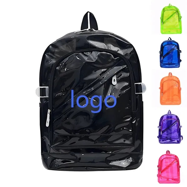 Waterproof transparent colored PVC backpack