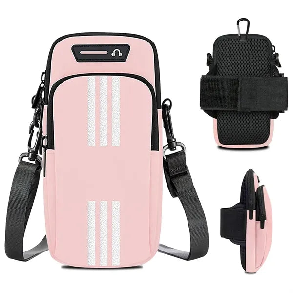 Reflective Dual-Pocket Sports Running Armband Phone Holder