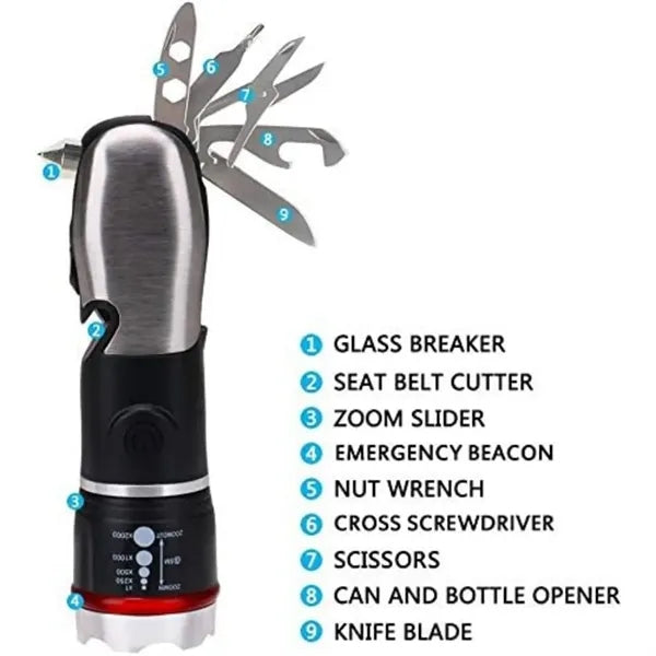 MOQMulti Tool Flashlight All in One Light for Emergency